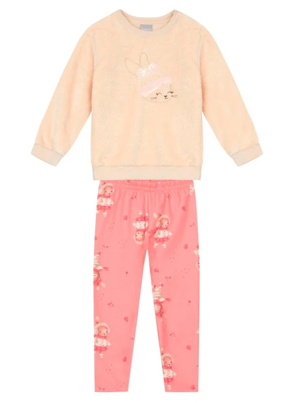 Mundi - Conjunto Infantil Menina Peluciado Natural