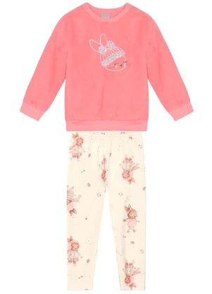 Mundi - Conjunto Infantil Menina Peluciado Rosa - MUNDI