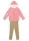 Brandili Mundi - Conjunto Infantil Menina Peluciado Natural - variação: Rosa