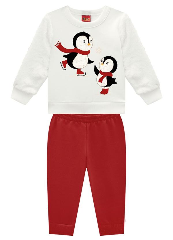Kyly - Conjunto Infantil Menina Pinguim Bege 2