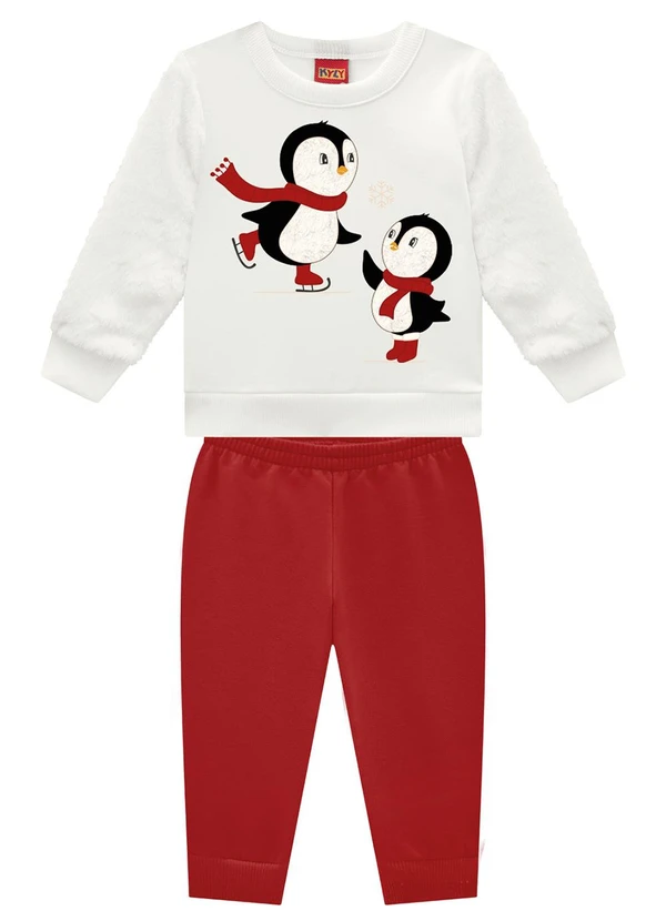 Kyly - Conjunto Infantil Menina Pinguim Bege 2