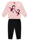 Kyly - Conjunto Infantil Menina Pinguim Bege - variação: Rosa
