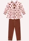 Milon - Conjunto Infantil Menina Póas Branco - variação: Rosa