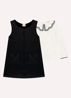 Milon - Conjunto Infantil Menina Preto Branco - MILON
