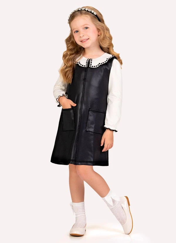 Milon - Conjunto Infantil Menina Preto Branco