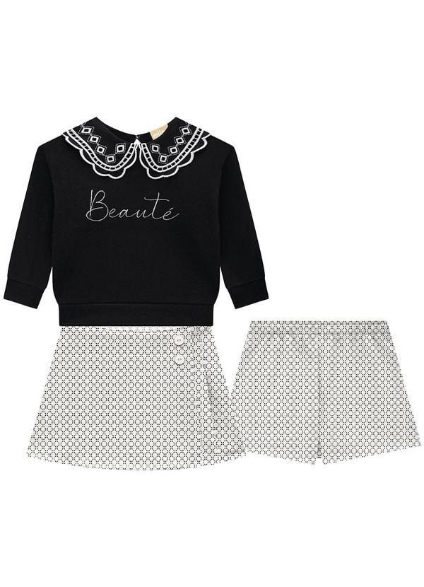Milon - Conjunto Infantil Menina Preto 2