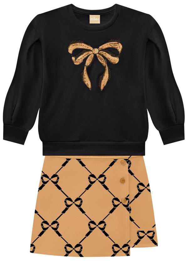 Milon - Conjunto Infantil Menina Preto