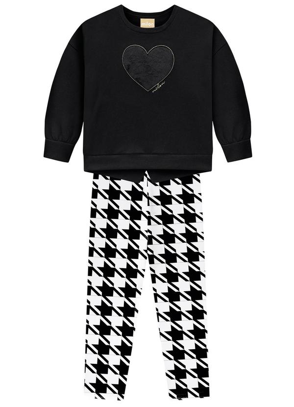Milon - Conjunto Infantil Menina Preto 3