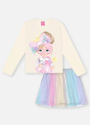 Abrange - Conjunto Infantil Menina Princesa Multicores - ABRANGE
