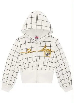 Brandili - Conjunto Infantil Menina Quadriculada Bege - BRANDILI