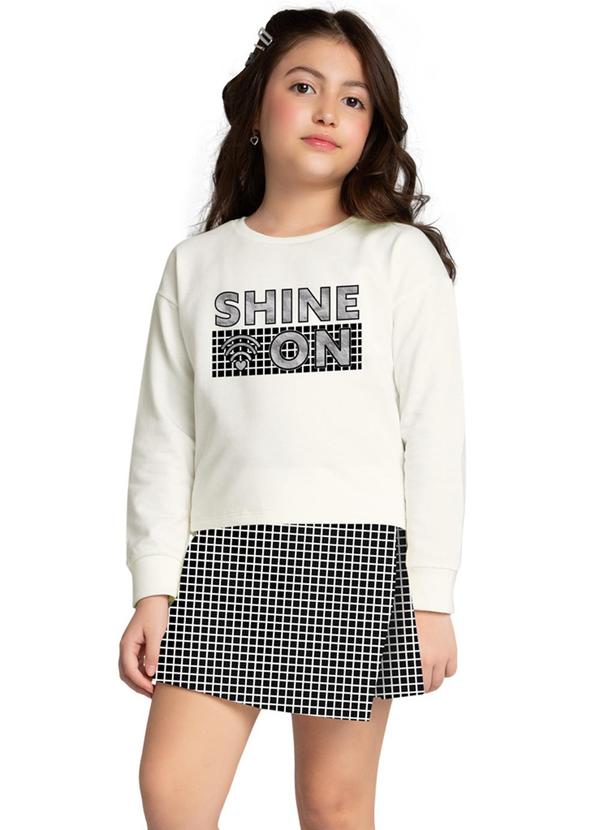 Kyly - Conjunto Infantil Menina Quadriculado Off White