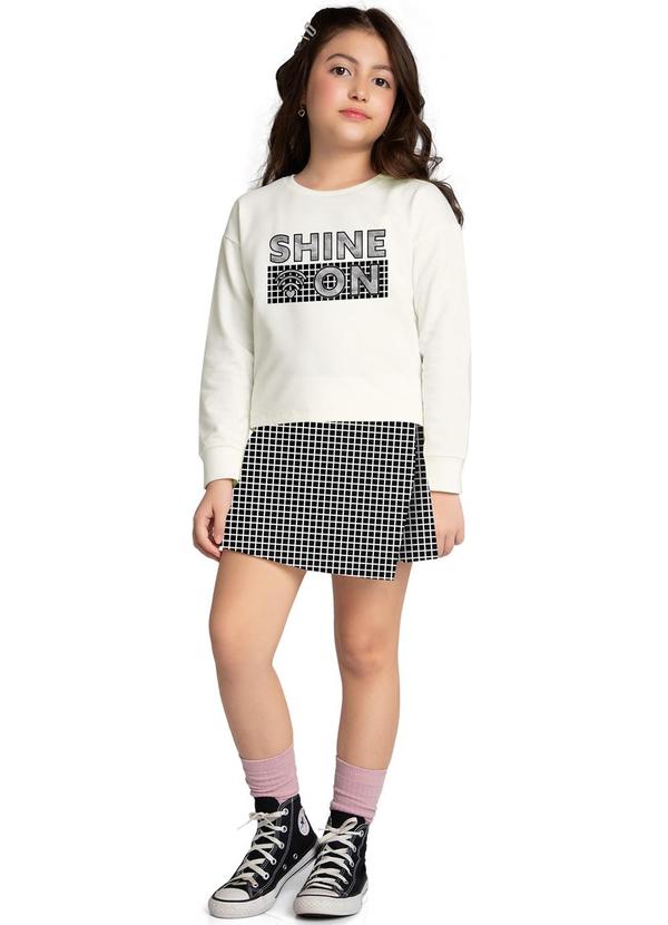 Kyly - Conjunto Infantil Menina Quadriculado Off White 2