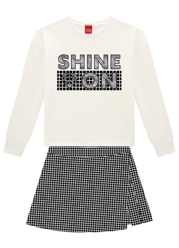 Kyly - Conjunto Infantil Menina Quadriculado Off White 3