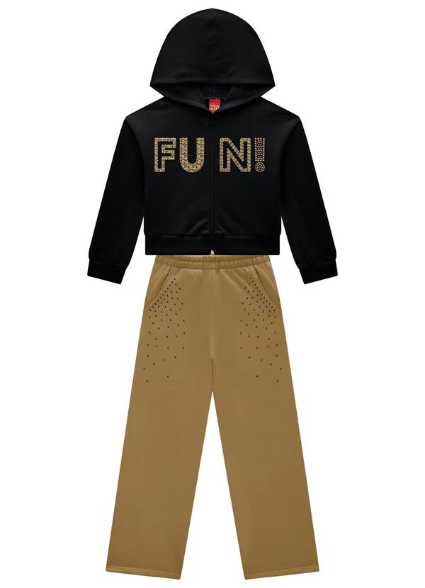 Kyly - Conjunto Infantil Menina Quadriculado Preto 2