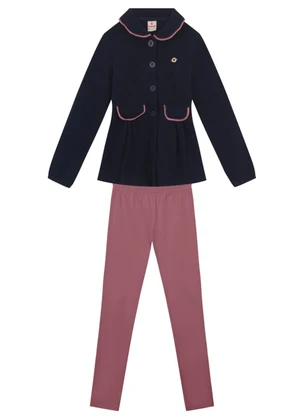 Brandili - Conjunto Infantil Menina Sofisticado Azul - BRANDILI