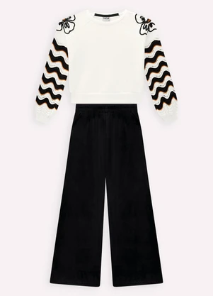 Nanai - Conjunto Infantil Menina Tricot Off White - NANAI