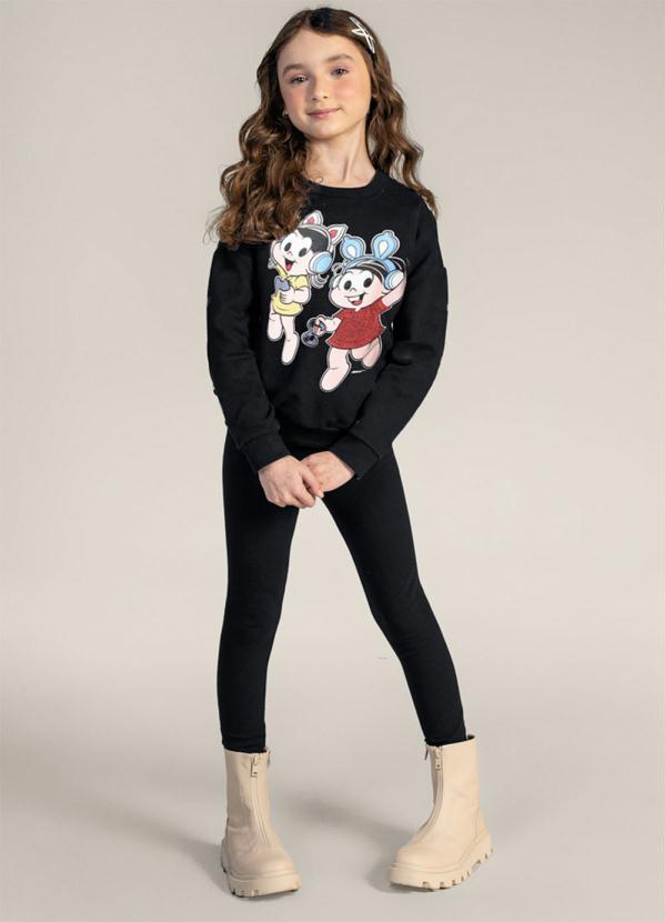 Brandili - Conjunto Infantil Menina Turma da Mônica Preto