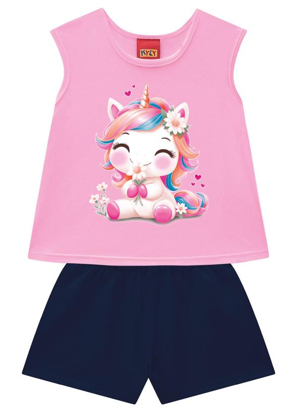 Kyly - Conjunto Infantil Menina Unicórnio Rosa