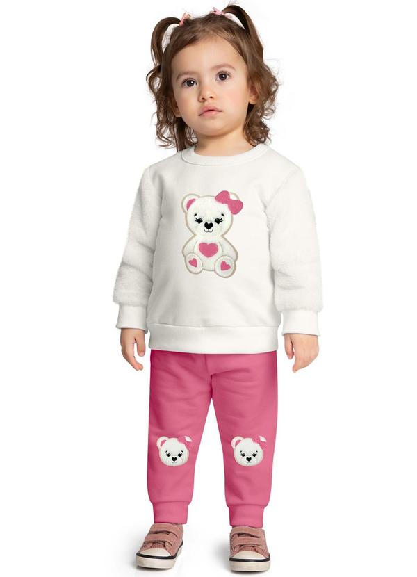 Kyly - Conjunto Infantil Menina Ursinha Bege
