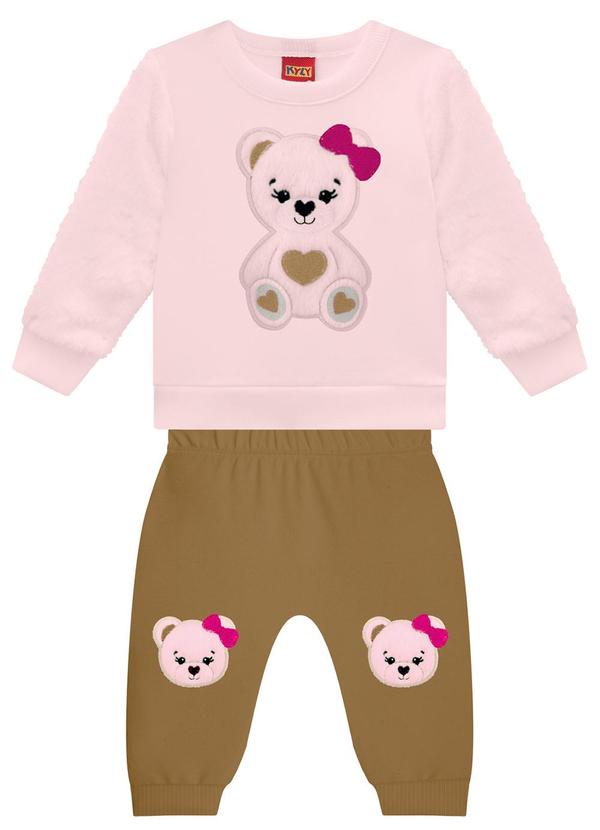 Kyly - Conjunto Infantil Menina Ursinha Rosa