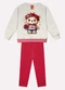 Kyly - Conjunto Infantil Menina Ursinho Rosa - variação: Cinza