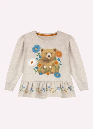 Nanai - Conjunto Infantil Menina Ursinho Cinza - NANAI