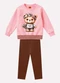 Kyly - Conjunto Infantil Menina Ursinho Rosa - variação: Rosa