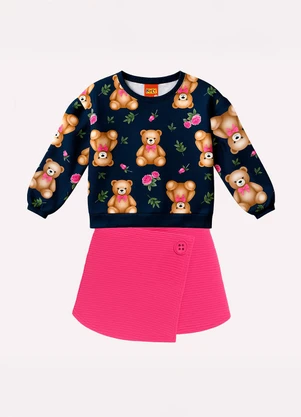 Kyly - Conjunto Infantil Menina Ursinhos Azul - KYLY