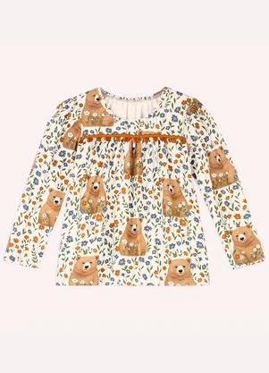Nanai - Conjunto Infantil Menina Ursinhos Branco - NANAI