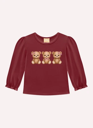 Milon - Conjunto Infantil Menina Ursinhos Vermelho - MILON