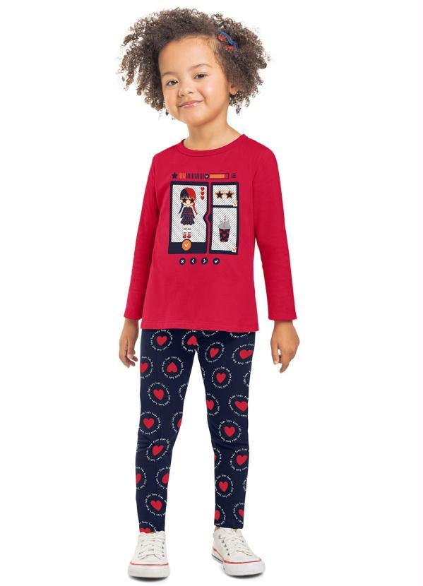 Kyly - Conjunto Infantil Menina Vermelho