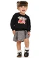 Elian - Conjunto Infantil Menina Xadrez Ursinhos Preto - variação: Preto