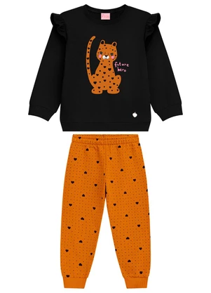 Duduka - Conjunto Infantil Moletom Preto - DUDUKA