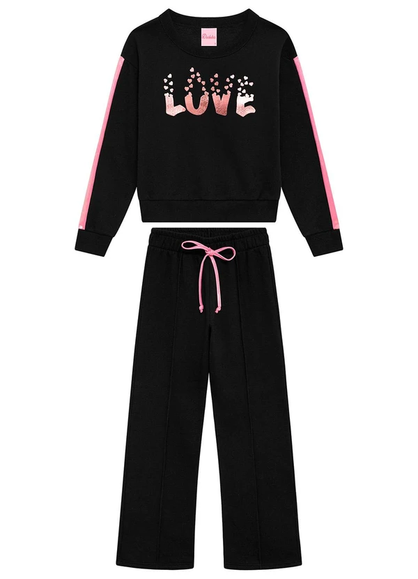 Duduka - Conjunto Infantil Moletom Preto