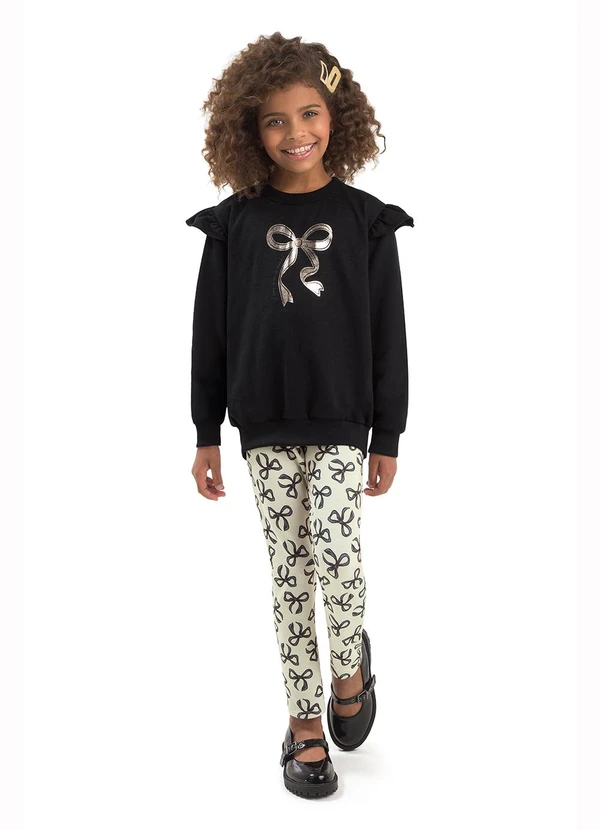 Duduka - Conjunto Infantil Moletom Preto