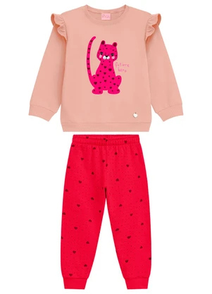 Duduka - Conjunto Infantil Moletom Rosa  - DUDUKA