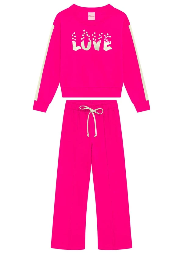 Duduka - Conjunto Infantil Moletom Rosa