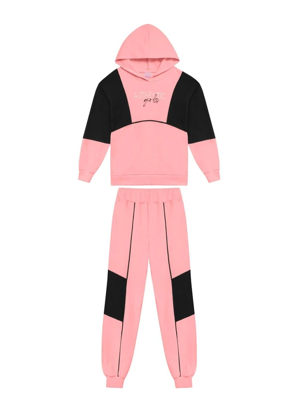 Duduka - Conjunto Infantil Moletom Rosa
