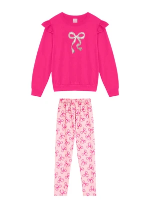 Duduka - Conjunto Infantil Moletom Rosa - DUDUKA