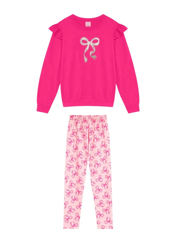 Duduka - Conjunto Infantil Moletom Rosa