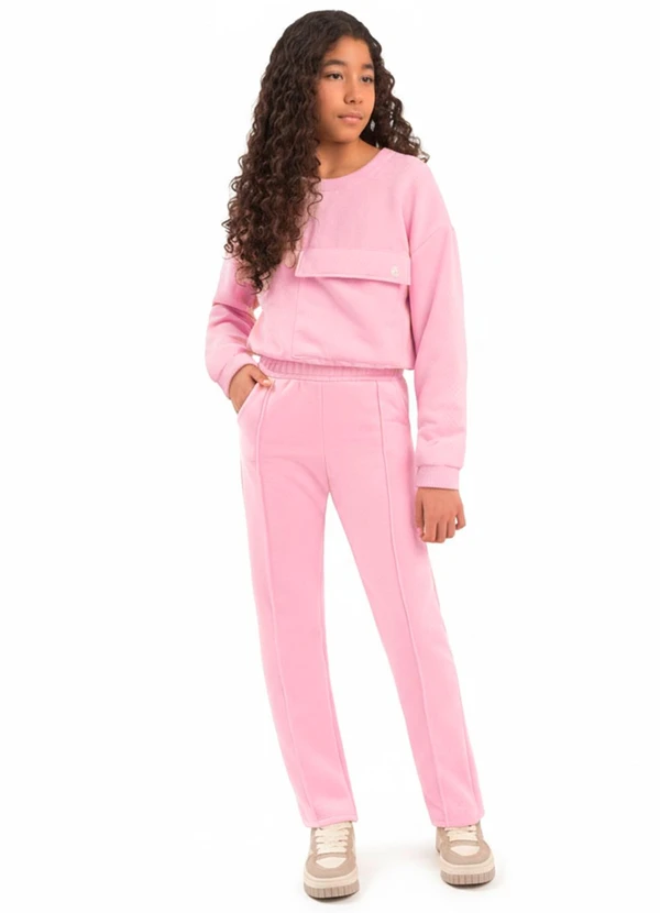 Duduka - Conjunto Infantil Moletom Rosa