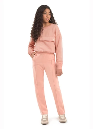 Duduka - Conjunto Infantil Moletom Rosa - DUDUKA
