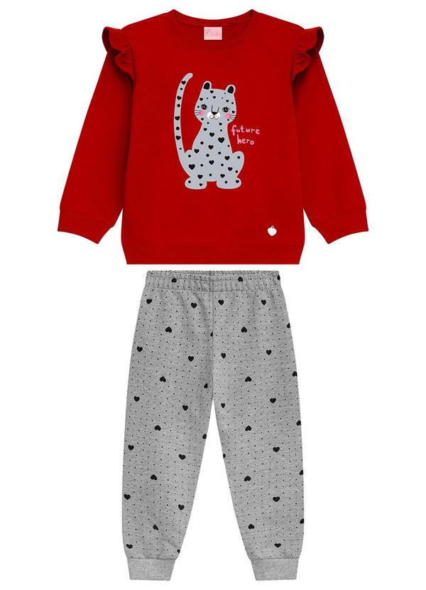 Duduka - Conjunto Infantil Moletom Vermelho