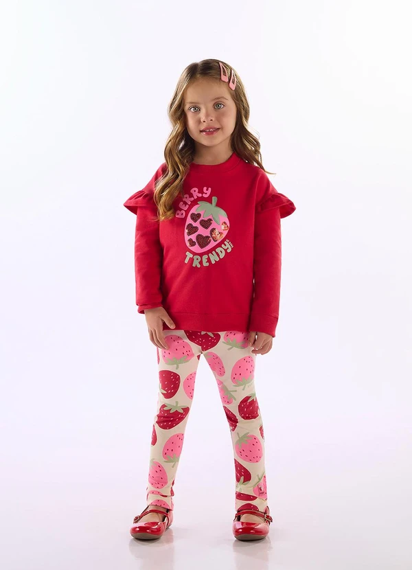Up Baby - Conjunto Infantil Morangos Vermelho