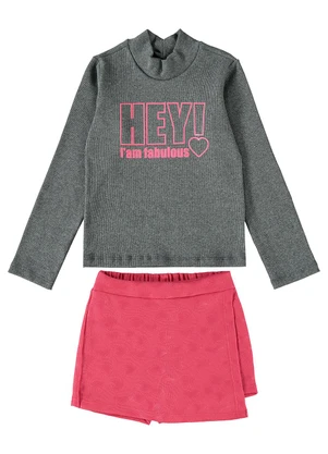 Guloseima - Conjunto Infantil para Menina Cinza - GULOSEIMA