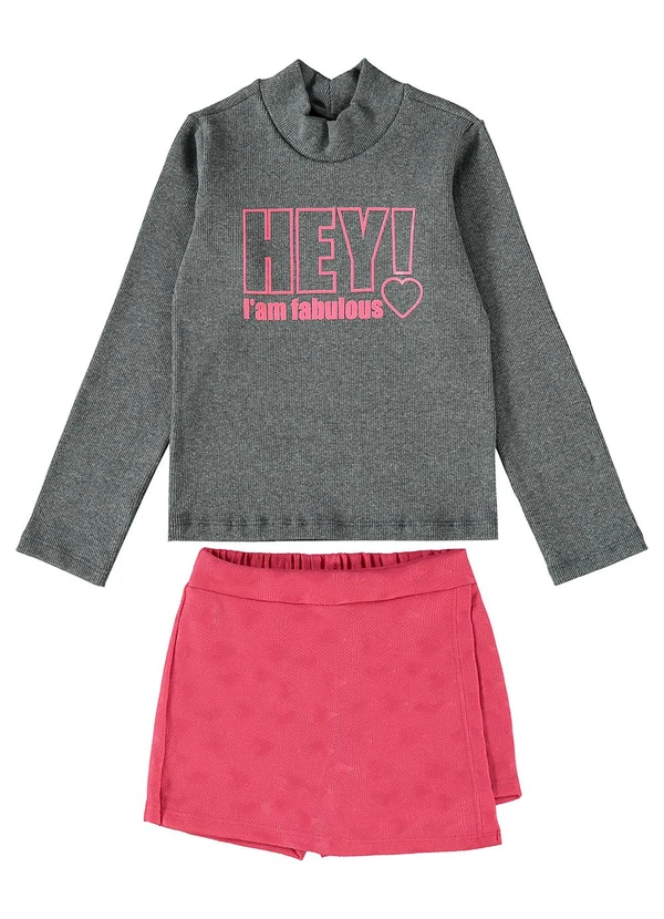 Guloseima - Conjunto Infantil para Menina Cinza