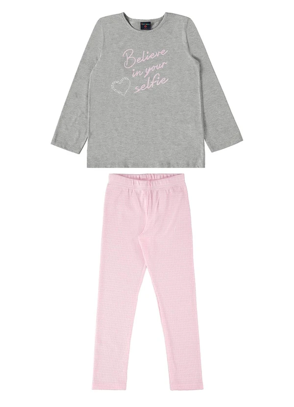 Guloseima - Conjunto Infantil para Menina Cinza