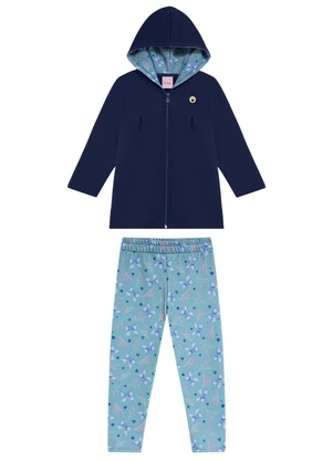 Duduka - Conjunto Infantil Parka Capuz Azul - DUDUKA