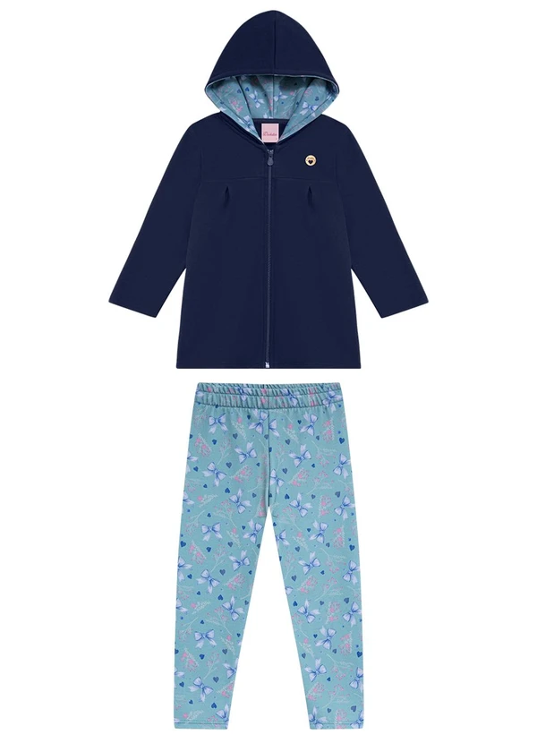 Duduka - Conjunto Infantil Parka Capuz Azul