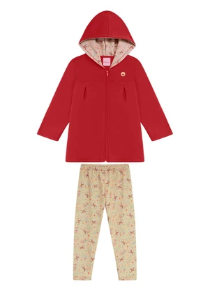 Duduka - Conjunto Infantil Parka Capuz Bordô - DUDUKA